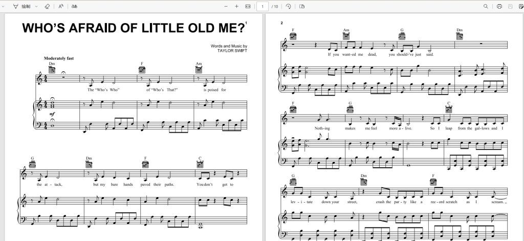 《Who’s Afraid of Little Old Me?》官方原版piano- Taylor Swift霉霉歌曲钢琴版钢琴谱五线谱钢琴谱网| ninept钢琴谱网|钢琴谱|ninept|钢琴谱|简谱|钢琴教程|钢琴软件|五线谱|钢琴网|曲谱网|ninept钢琴| ninept.com|钢琴软件|音乐软件ninept钢琴