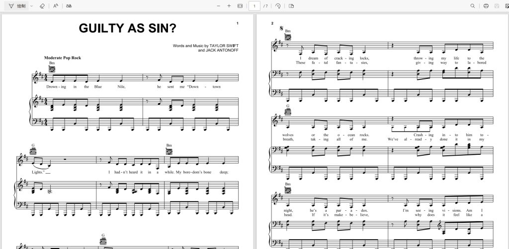 《Guilty as Sin？》官方原版 – Taylor Swift霉霉歌曲钢琴版钢琴谱五线谱钢琴谱网| ninept钢琴谱网|钢琴谱|ninept|钢琴谱|简谱|钢琴教程|钢琴软件|五线谱|钢琴网|曲谱网|ninept钢琴| ninept.com|钢琴软件|音乐软件ninept钢琴