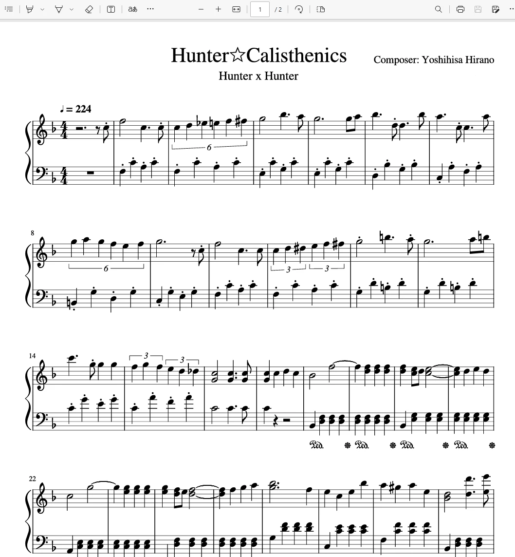 Hunter☆Calisthenics-Yoshihisa Hirano平野義久 的钢琴谱五线谱钢琴谱网| ninept钢琴谱网|钢琴谱|ninept|钢琴谱|简谱|钢琴教程|钢琴软件|五线谱|钢琴网|曲谱网|ninept钢琴| ninept.com|钢琴软件|音乐软件ninept钢琴