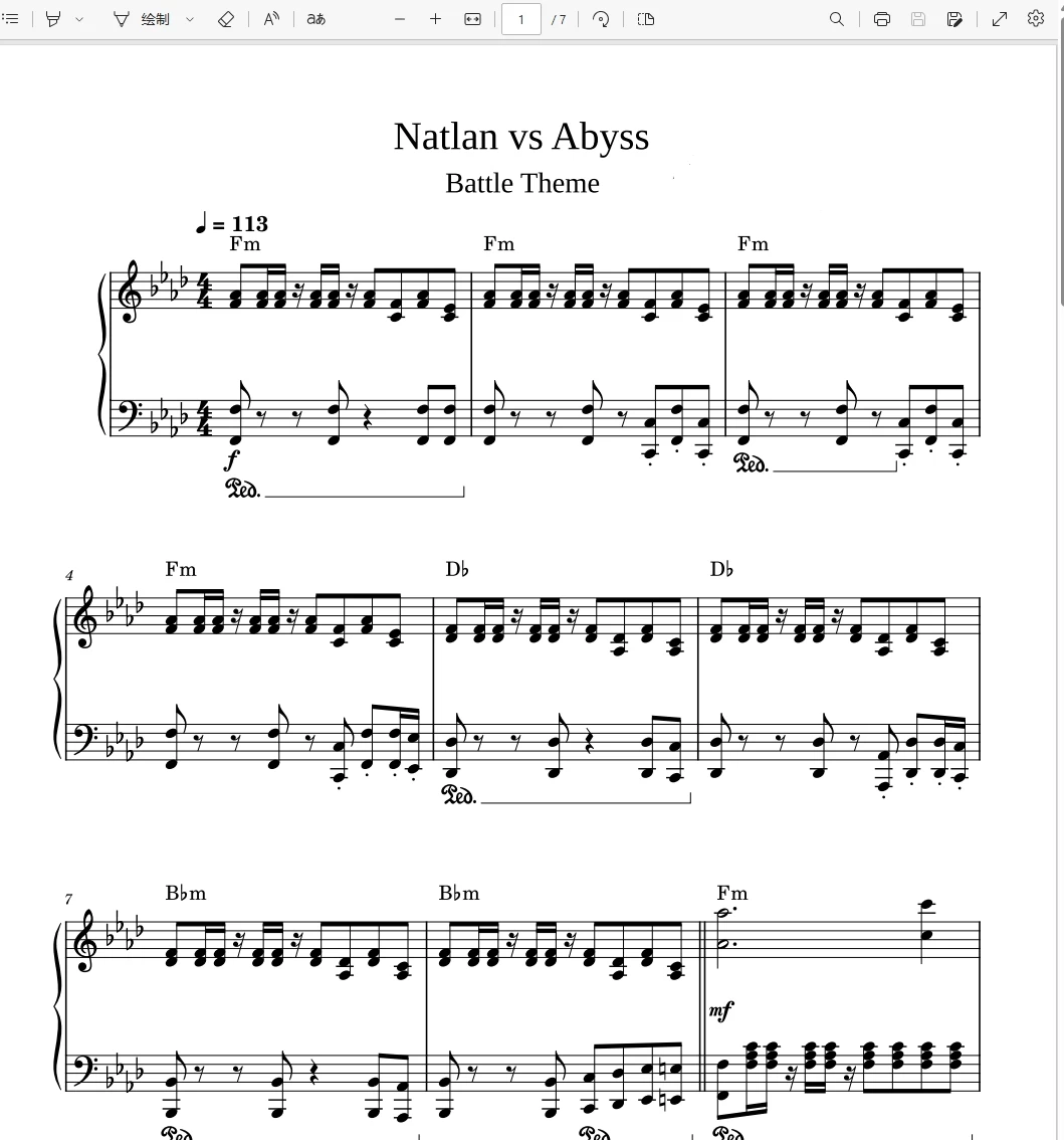 『Natlan vs Abyss Battle Theme』From Genshin Impact 5.1 OST原神纳塔5.1深渊战斗主题OST钢琴谱五线谱钢琴谱五线谱钢琴谱网| ninept钢琴谱网|钢琴谱|ninept|钢琴谱|简谱|钢琴教程|钢琴软件|五线谱|钢琴网|曲谱网|ninept钢琴| ninept.com|钢琴软件|音乐软件ninept钢琴