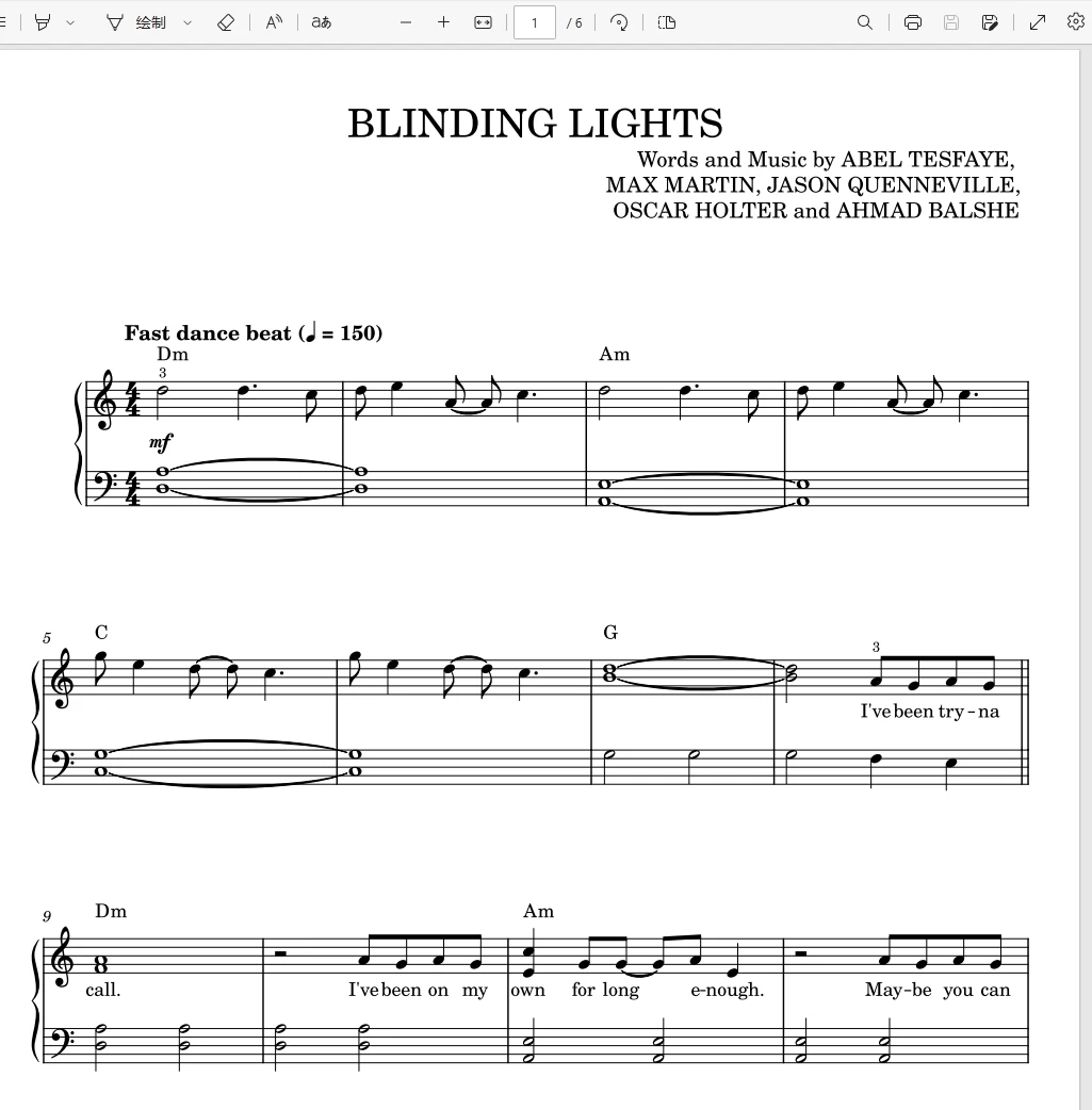 Blinding Lights-The Weeknd/Ariana Grande钢琴版钢琴曲钢琴谱五线谱钢琴谱网| ninept钢琴谱网|钢琴谱|ninept|钢琴谱|简谱|钢琴教程|钢琴软件|五线谱|钢琴网|曲谱网|ninept钢琴| ninept.com|钢琴软件|音乐软件ninept钢琴