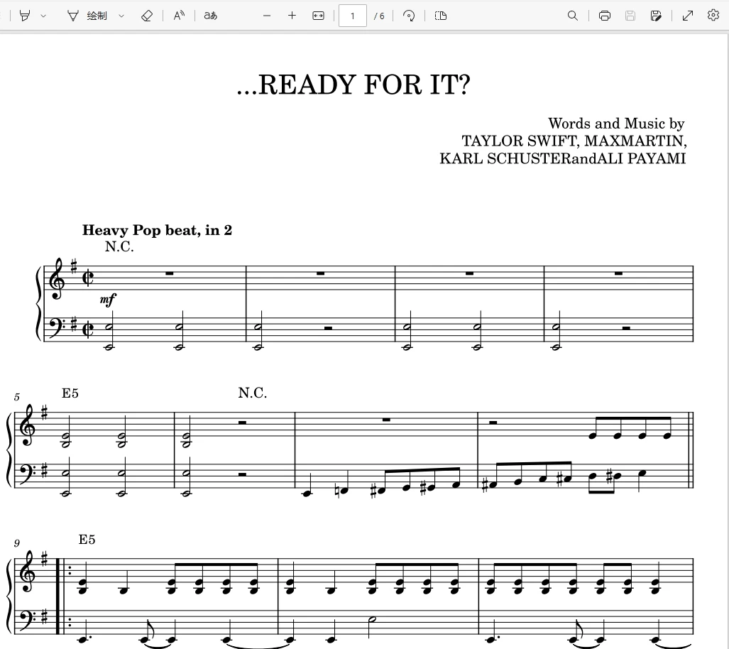 Ready for it – Taylor Swift霉霉歌曲钢琴谱钢琴曲钢琴版五线谱钢琴谱网| ninept钢琴谱网|钢琴谱|ninept|钢琴谱|简谱|钢琴教程|钢琴软件|五线谱|钢琴网|曲谱网|ninept钢琴| ninept.com|钢琴软件|音乐软件ninept钢琴