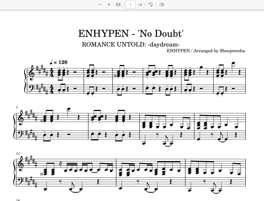 No Doubt钢琴曲[稍微难点版]–ENHYPEN2024新歌钢琴版钢琴谱五线谱钢琴谱网| ninept钢琴谱网|钢琴谱|ninept|钢琴谱|简谱|钢琴教程|钢琴软件|五线谱|钢琴网|曲谱网|ninept钢琴| ninept.com|钢琴软件|音乐软件ninept钢琴