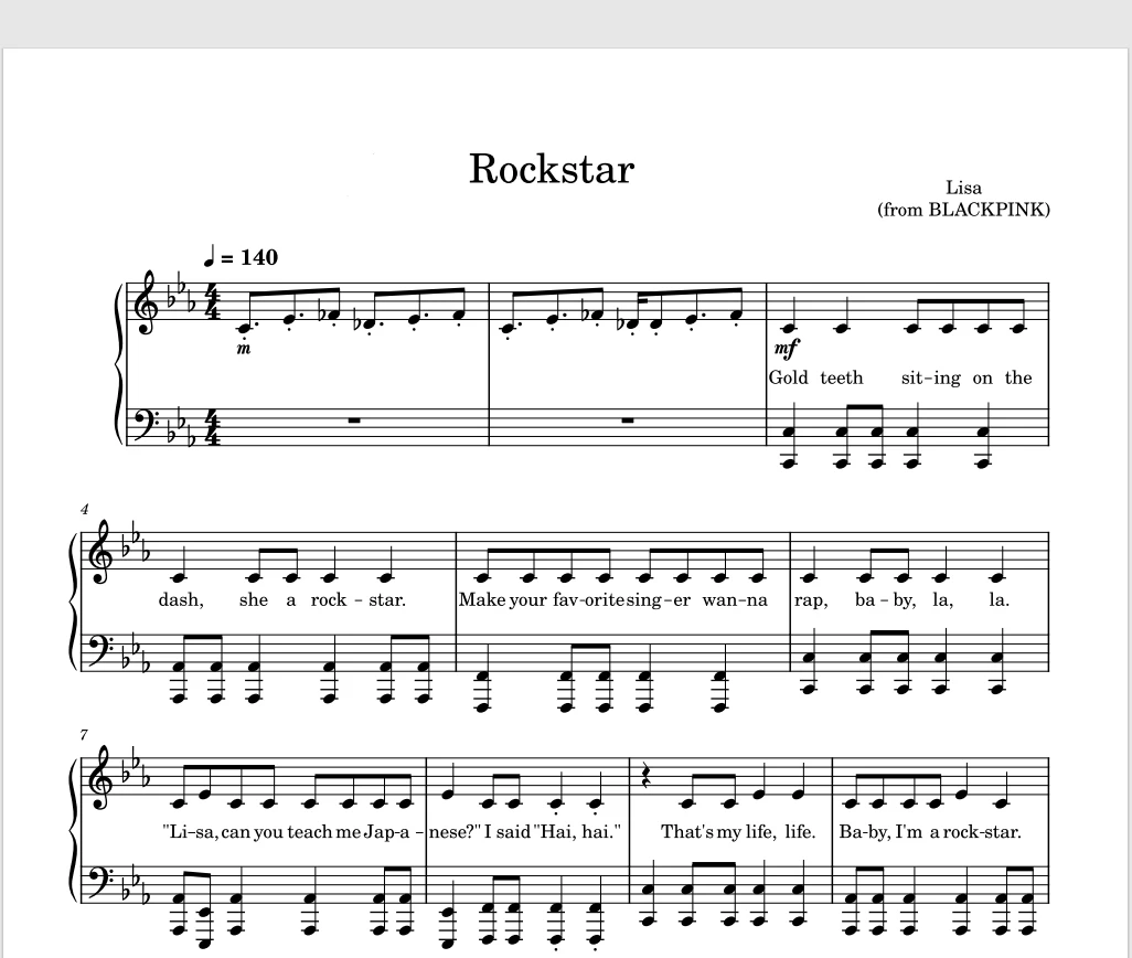 Rockstar – Lisa2024新歌钢琴谱五线谱带歌词钢琴谱网| ninept钢琴谱网|钢琴谱|ninept|钢琴谱|简谱|钢琴教程|钢琴软件|五线谱|钢琴网|曲谱网|ninept钢琴| ninept.com|钢琴软件|音乐软件ninept钢琴