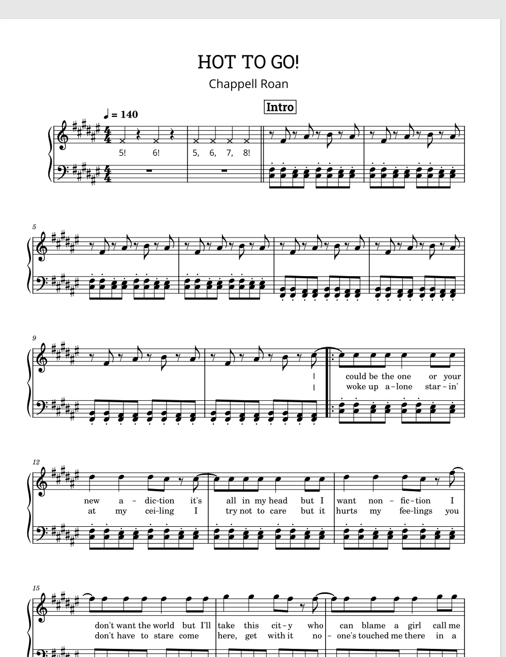 《HOT TO GO!》- Chappell Roan 钢琴谱五线谱钢琴版钢琴曲钢琴谱网| ninept钢琴谱网|钢琴谱|ninept|钢琴谱|简谱|钢琴教程|钢琴软件|五线谱|钢琴网|曲谱网|ninept钢琴| ninept.com|钢琴软件|音乐软件ninept钢琴