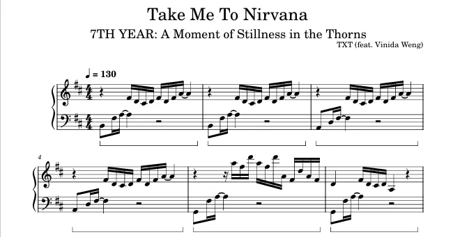 图片[1]钢琴谱网| ninept钢琴谱网|钢琴谱|ninept|钢琴谱|简谱|钢琴教程|钢琴软件|五线谱|钢琴网|曲谱网|ninept钢琴| ninept.com|钢琴软件|音乐软件《Take Me to Nirvana》TXT与 万妮达 合作曲钢琴版 钢琴谱 钢琴曲 五线谱 (TOMORROW X TOGETHER)钢琴谱五线谱钢琴版钢琴曲(共4页)