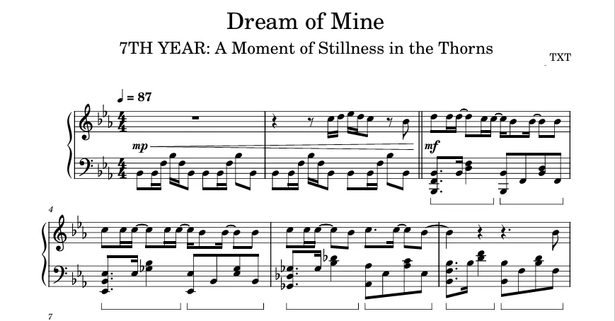 图片[1]钢琴谱网| ninept钢琴谱网|钢琴谱|ninept|钢琴谱|简谱|钢琴教程|钢琴软件|五线谱|钢琴网|曲谱网|ninept钢琴| ninept.com|钢琴软件|音乐软件Dream of Mine (다음의 다음) TXT(TOMORROW X TOGETHER)钢琴谱五线谱钢琴版钢琴曲(共3页)