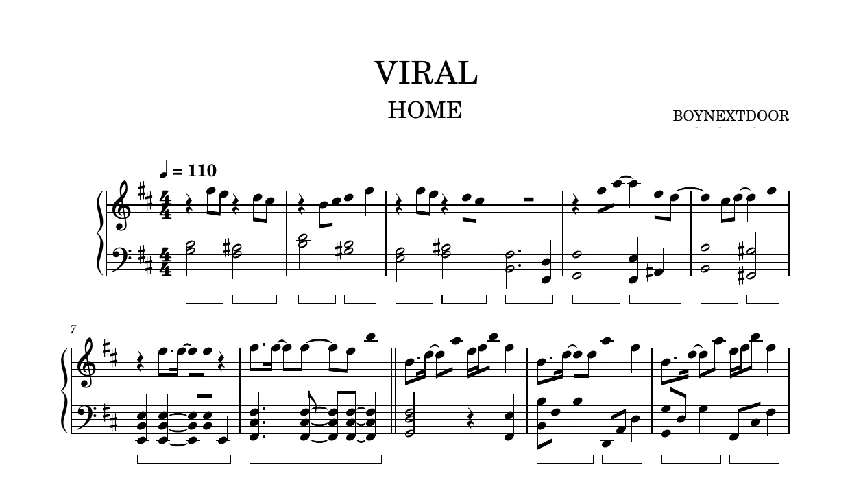 VIRAL easy-BOYNEXTDOOR钢琴谱五线谱钢琴版钢琴曲