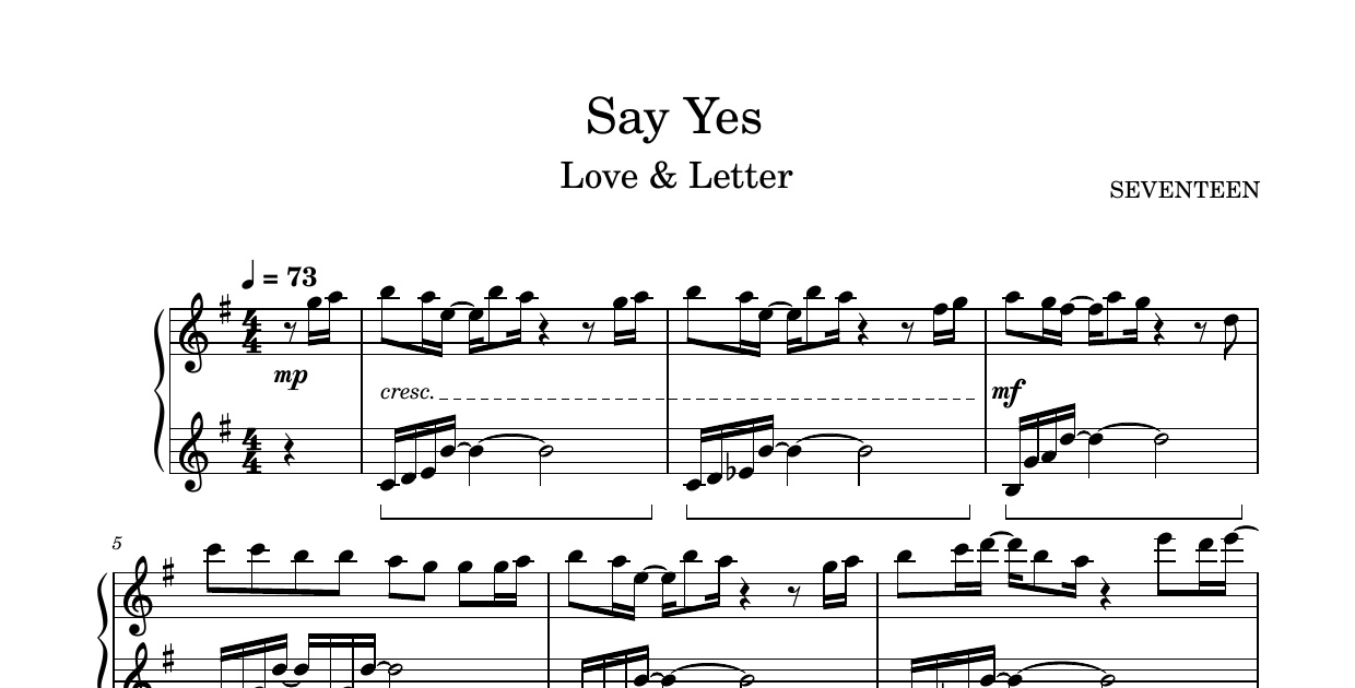Say Yes hard-SEVENTEEN钢琴谱五线谱钢琴版钢琴曲