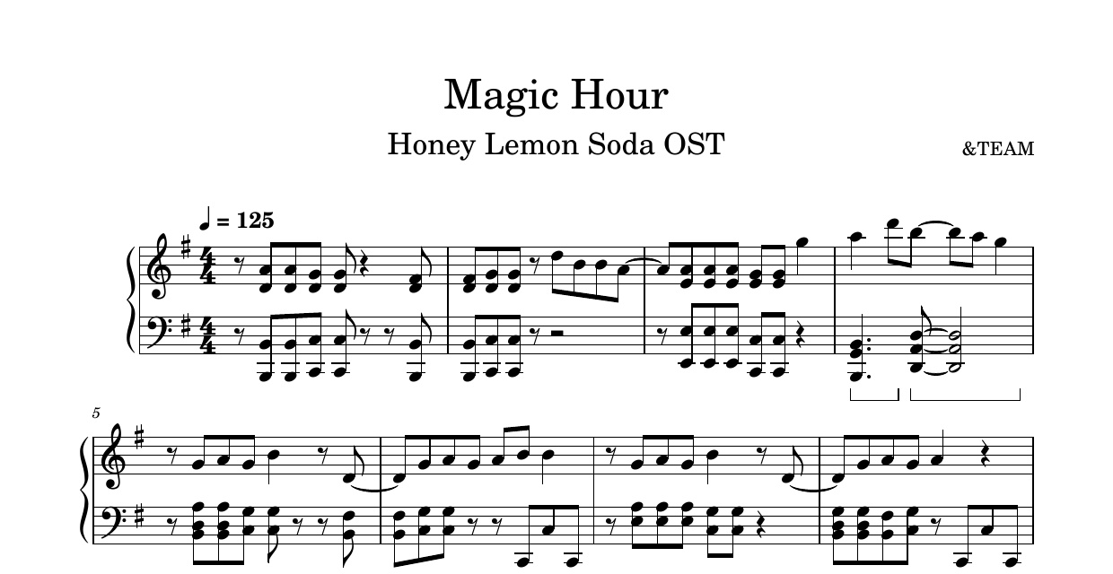 Magic Hour-&TEAM钢琴谱五线谱钢琴版钢琴曲