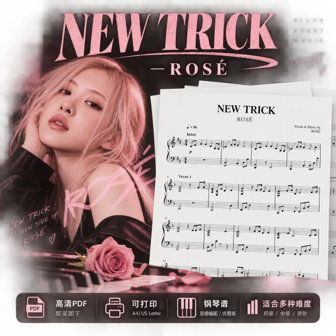 NEW TRICK — ROSÉ (BLACKPINK)E major, C♯ minor钢琴谱五线谱钢琴版钢琴曲钢琴谱网| ninept钢琴谱网|钢琴谱|ninept|钢琴谱|简谱|钢琴教程|钢琴软件|五线谱|钢琴网|曲谱网|ninept钢琴| ninept.com|钢琴软件|音乐软件ninept钢琴