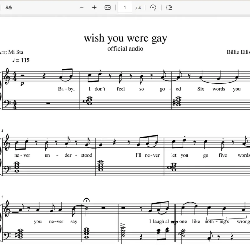 《wish you were gay》-Billie Eilish-Piano Tutorial钢琴谱五线谱钢琴版钢琴曲钢琴谱网| ninept钢琴谱网|钢琴谱|ninept|钢琴谱|简谱|钢琴教程|钢琴软件|五线谱|钢琴网|曲谱网|ninept钢琴| ninept.com|钢琴软件|音乐软件ninept钢琴