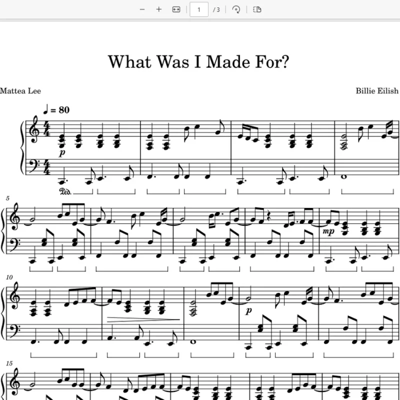 《What Was I Made For?》 – Billie Eilish钢琴谱五线谱钢琴谱网| ninept钢琴谱网|钢琴谱|ninept|钢琴谱|简谱|钢琴教程|钢琴软件|五线谱|钢琴网|曲谱网|ninept钢琴| ninept.com|钢琴软件|音乐软件ninept钢琴
