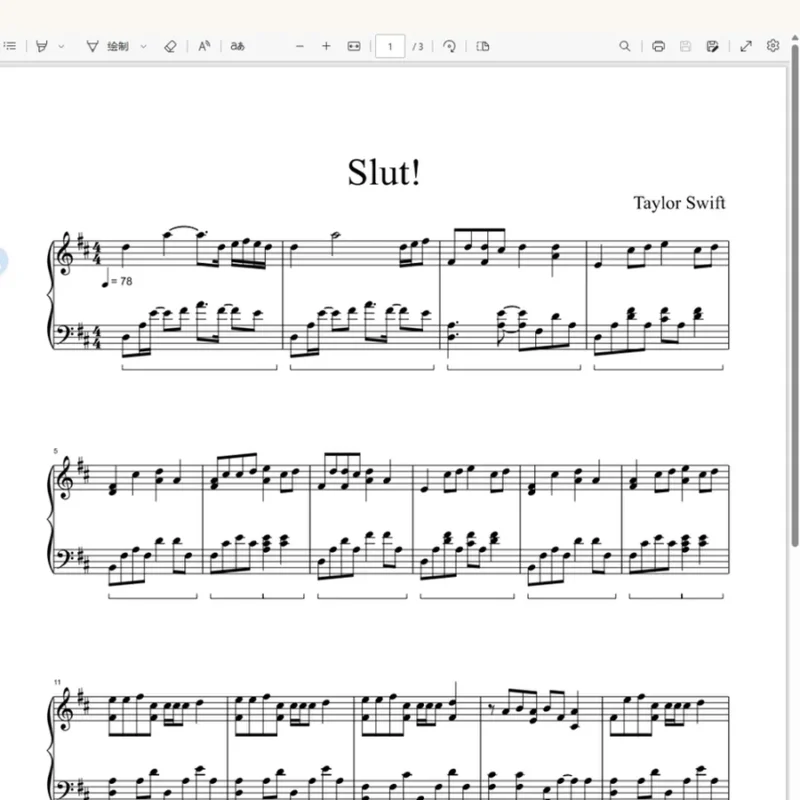 Slut!-Taylor Swift-Piano Solo霉霉歌曲钢琴版钢琴谱五线谱钢琴谱网| ninept钢琴谱网|钢琴谱|ninept|钢琴谱|简谱|钢琴教程|钢琴软件|五线谱|钢琴网|曲谱网|ninept钢琴| ninept.com|钢琴软件|音乐软件ninept钢琴