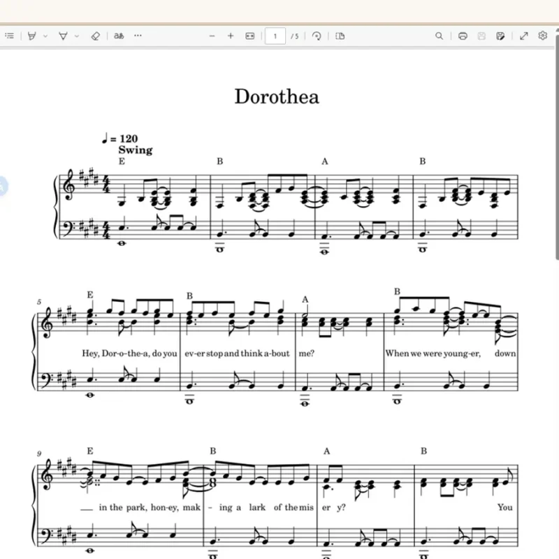 Dorothea – Taylor Swift钢琴谱五线谱霉霉歌曲钢琴版钢琴谱网| ninept钢琴谱网|钢琴谱|ninept|钢琴谱|简谱|钢琴教程|钢琴软件|五线谱|钢琴网|曲谱网|ninept钢琴| ninept.com|钢琴软件|音乐软件ninept钢琴