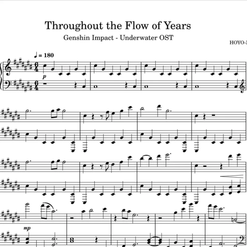 《纵然时岁流转 Throughout the Flow of Years》 HOYO-MiX钢琴谱五线谱钢琴版原神钢琴曲钢琴谱网| ninept钢琴谱网|钢琴谱|ninept|钢琴谱|简谱|钢琴教程|钢琴软件|五线谱|钢琴网|曲谱网|ninept钢琴| ninept.com|钢琴软件|音乐软件ninept钢琴