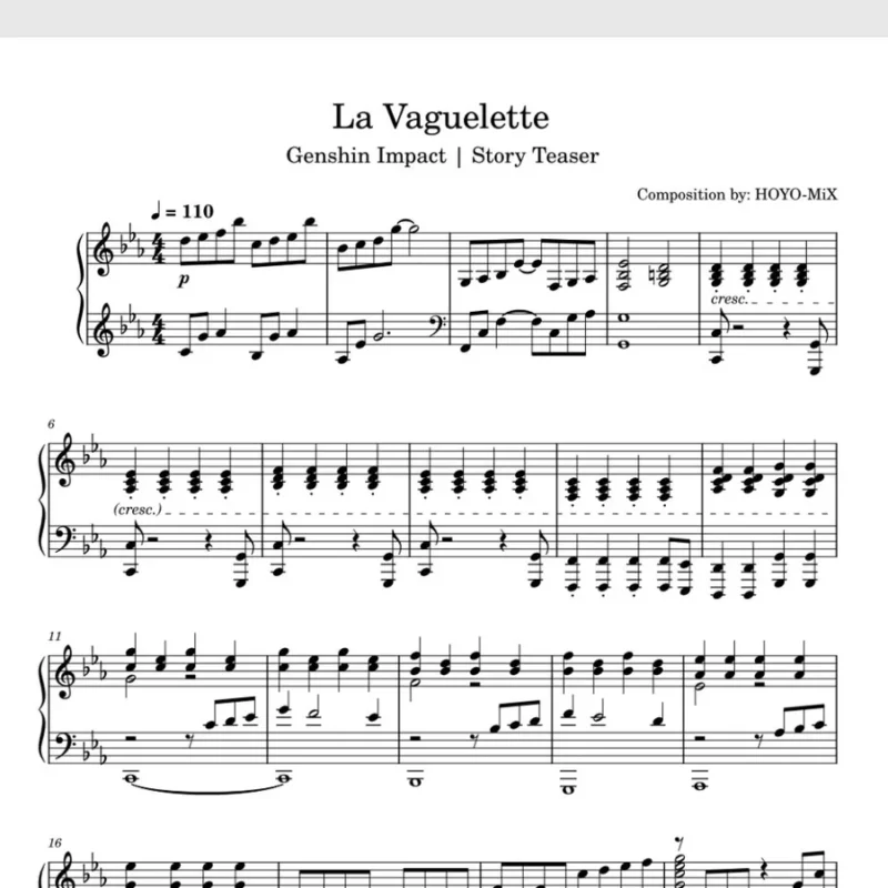 La Vaguelette「轻涟」 – HOYO-MiX/原神钢琴谱钢琴版钢琴曲五线谱《原神》游戏剧情EP「轻涟」La Vaguelette「轻涟」 – HOYO-MiX/Genshin Impact OST钢琴谱网| ninept钢琴谱网|钢琴谱|ninept|钢琴谱|简谱|钢琴教程|钢琴软件|五线谱|钢琴网|曲谱网|ninept钢琴| ninept.com|钢琴软件|音乐软件ninept钢琴