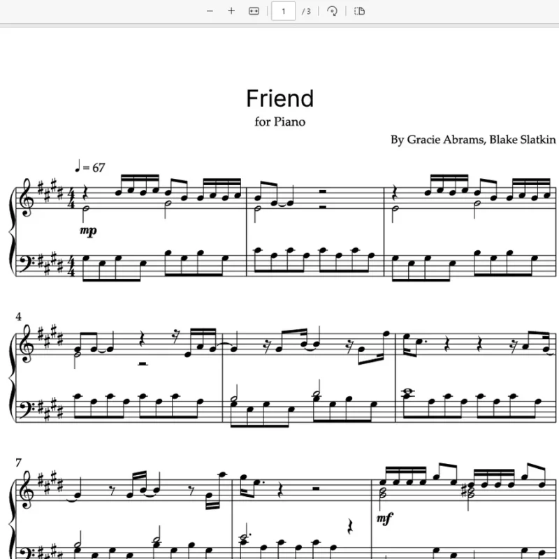 Friend-Blake Slatkin,Gracie Abrams(Piano Solo)钢琴谱五线谱钢琴谱网| ninept钢琴谱网|钢琴谱|ninept|钢琴谱|简谱|钢琴教程|钢琴软件|五线谱|钢琴网|曲谱网|ninept钢琴| ninept.com|钢琴软件|音乐软件ninept钢琴
