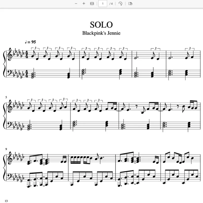 SOLO- JENNIE钢琴版钢琴曲钢琴谱五线谱钢琴谱网| ninept钢琴谱网|钢琴谱|ninept|钢琴谱|简谱|钢琴教程|钢琴软件|五线谱|钢琴网|曲谱网|ninept钢琴| ninept.com|钢琴软件|音乐软件ninept钢琴