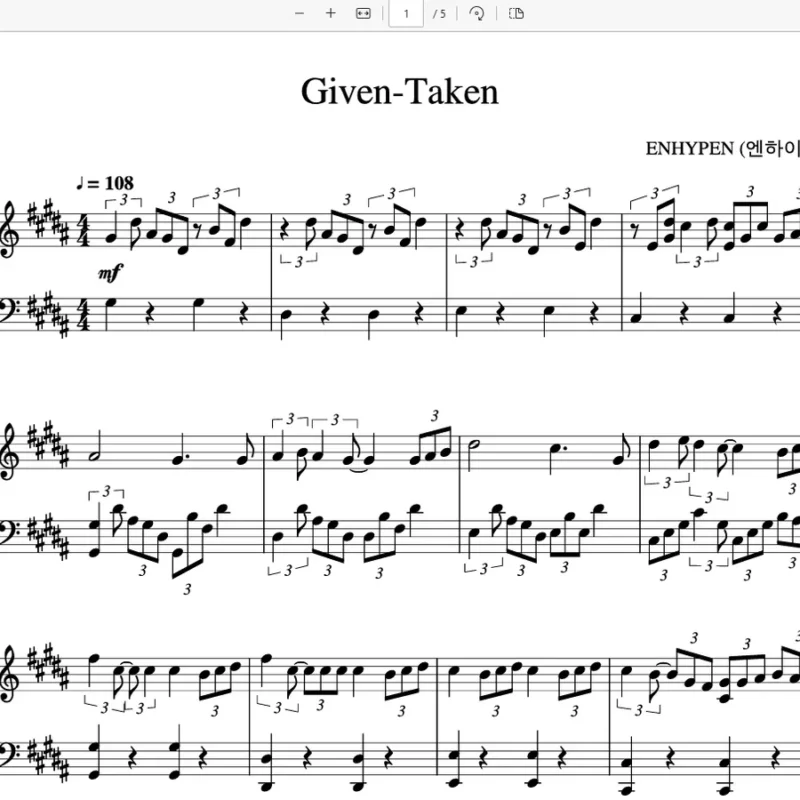 Given-Taken – ENHYPEN钢琴版钢琴曲钢琴谱五线谱钢琴谱网| ninept钢琴谱网|钢琴谱|ninept|钢琴谱|简谱|钢琴教程|钢琴软件|五线谱|钢琴网|曲谱网|ninept钢琴| ninept.com|钢琴软件|音乐软件ninept钢琴