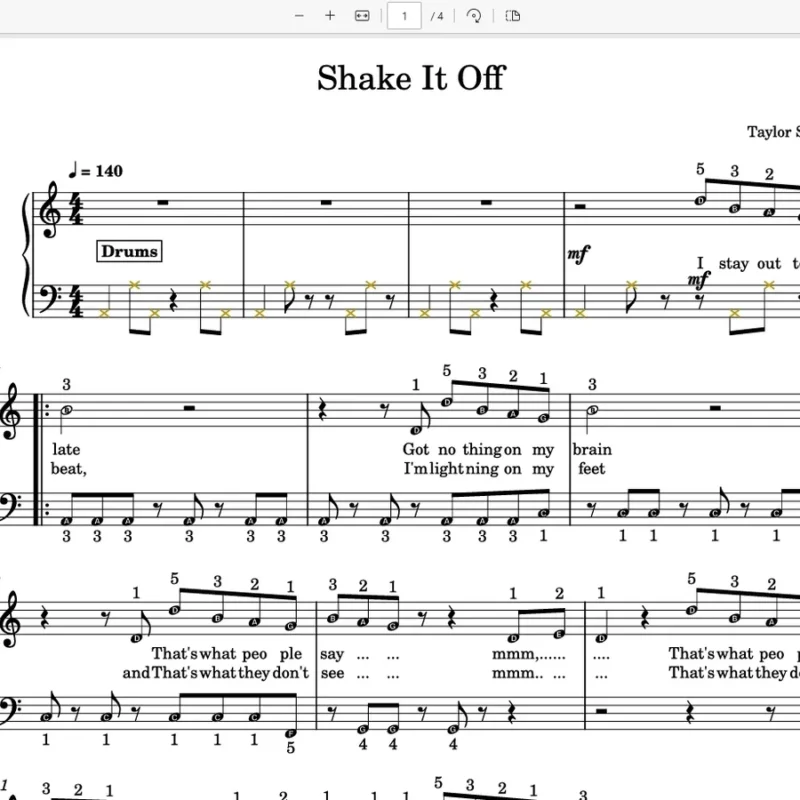 Shake It Off -– Taylor Swift带指法五线谱钢琴版钢琴曲钢琴谱 C major, A minor钢琴谱网| ninept钢琴谱网|钢琴谱|ninept|钢琴谱|简谱|钢琴教程|钢琴软件|五线谱|钢琴网|曲谱网|ninept钢琴| ninept.com|钢琴软件|音乐软件ninept钢琴
