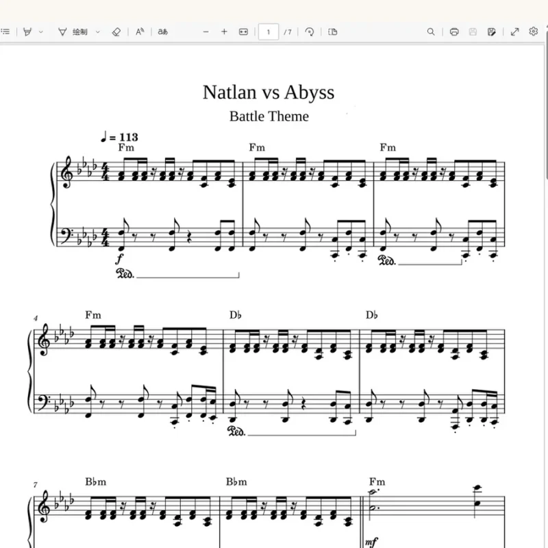 『Natlan vs Abyss Battle Theme』From Genshin Impact 5.1 OST原神纳塔5.1深渊战斗主题OST钢琴谱五线谱钢琴谱五线谱钢琴谱网| ninept钢琴谱网|钢琴谱|ninept|钢琴谱|简谱|钢琴教程|钢琴软件|五线谱|钢琴网|曲谱网|ninept钢琴| ninept.com|钢琴软件|音乐软件ninept钢琴