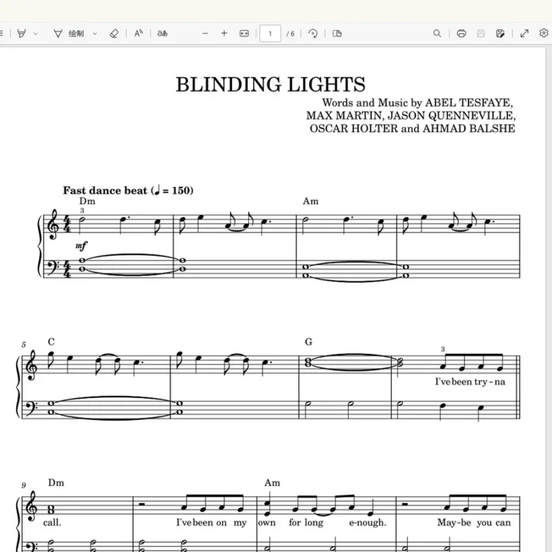 Blinding Lights-The Weeknd/Ariana Grande钢琴版钢琴曲钢琴谱五线谱钢琴谱网| ninept钢琴谱网|钢琴谱|ninept|钢琴谱|简谱|钢琴教程|钢琴软件|五线谱|钢琴网|曲谱网|ninept钢琴| ninept.com|钢琴软件|音乐软件ninept钢琴