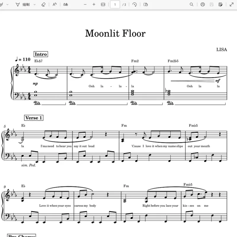 Moonlit Floor钢琴版-LISA新歌钢琴曲钢琴谱五线谱-经典《Kiss Me》旋律钢琴谱网| ninept钢琴谱网|钢琴谱|ninept|钢琴谱|简谱|钢琴教程|钢琴软件|五线谱|钢琴网|曲谱网|ninept钢琴| ninept.com|钢琴软件|音乐软件ninept钢琴