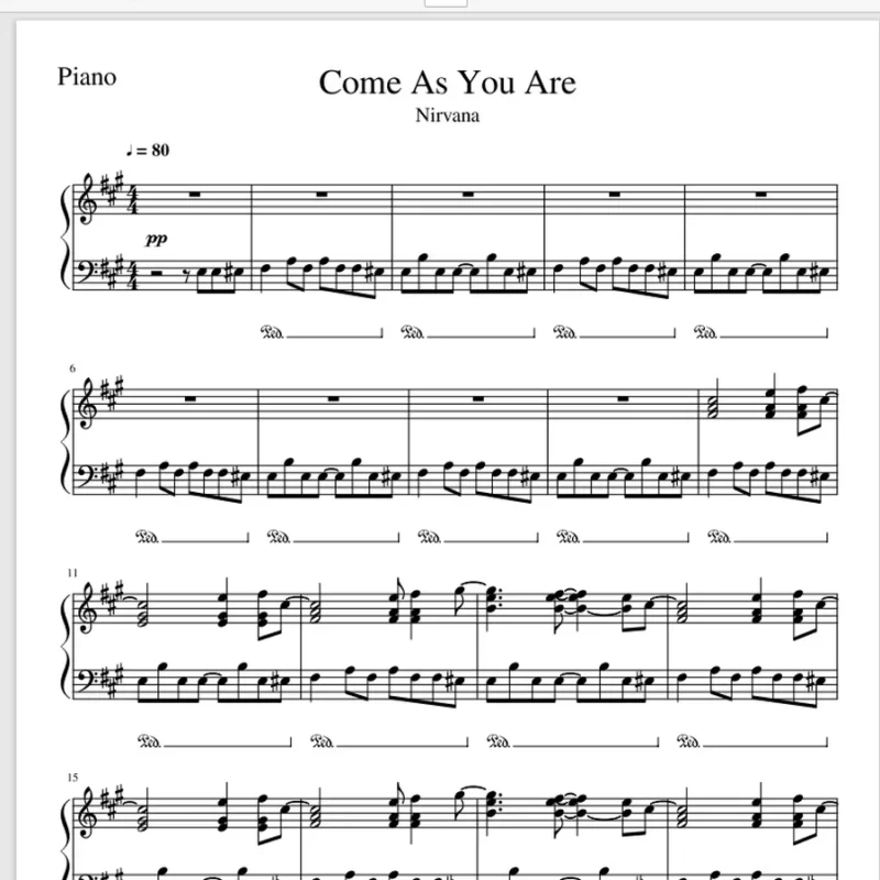 Come As You Are-Nirvana钢琴版钢琴曲钢琴谱五线谱钢琴谱网| ninept钢琴谱网|钢琴谱|ninept|钢琴谱|简谱|钢琴教程|钢琴软件|五线谱|钢琴网|曲谱网|ninept钢琴| ninept.com|钢琴软件|音乐软件ninept钢琴