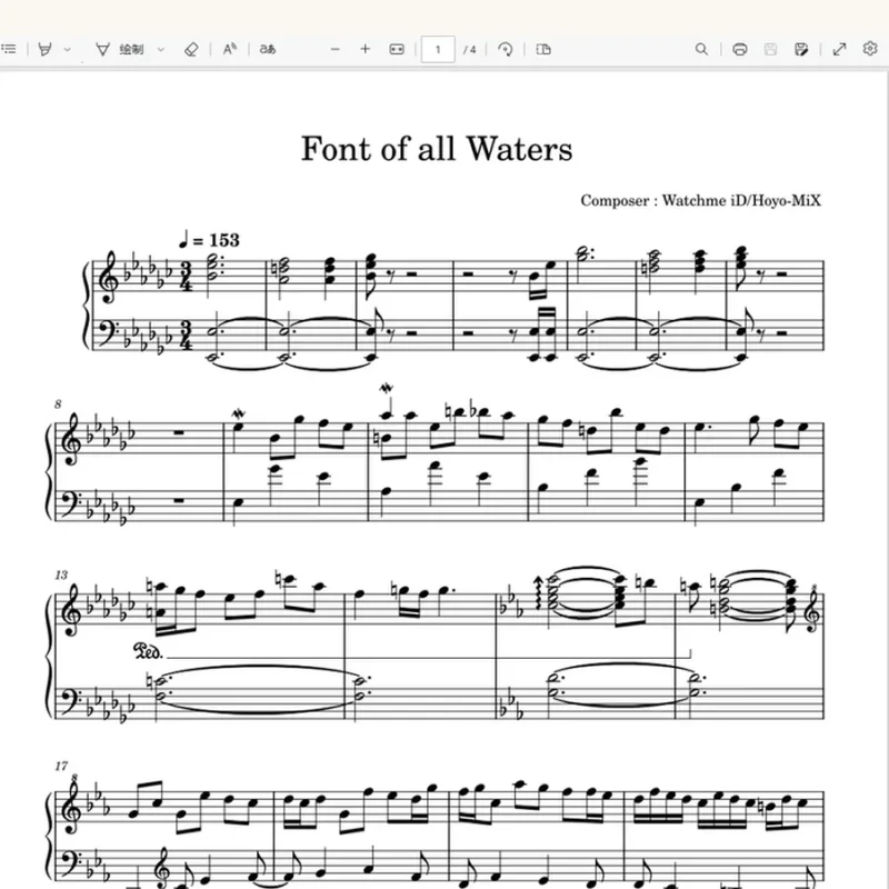 Font of All Waters万水之泉 – HOYO-MiX钢琴版钢琴曲钢琴谱五线谱钢琴谱网| ninept钢琴谱网|钢琴谱|ninept|钢琴谱|简谱|钢琴教程|钢琴软件|五线谱|钢琴网|曲谱网|ninept钢琴| ninept.com|钢琴软件|音乐软件ninept钢琴
