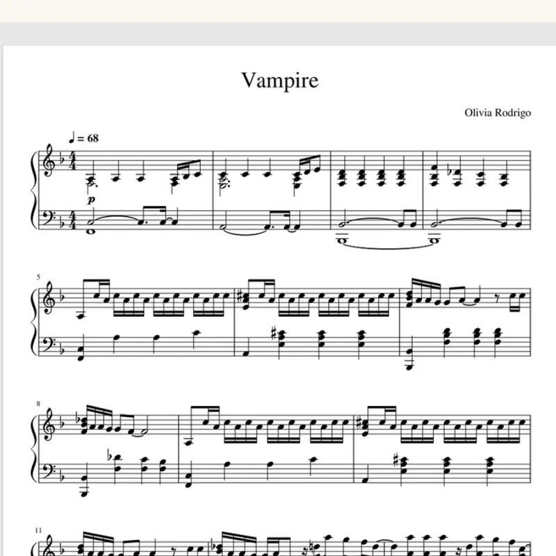 Vampire – Olivia Rodrigo钢琴谱钢琴曲五线谱钢琴谱钢琴谱网| ninept钢琴谱网|钢琴谱|ninept|钢琴谱|简谱|钢琴教程|钢琴软件|五线谱|钢琴网|曲谱网|ninept钢琴| ninept.com|钢琴软件|音乐软件ninept钢琴