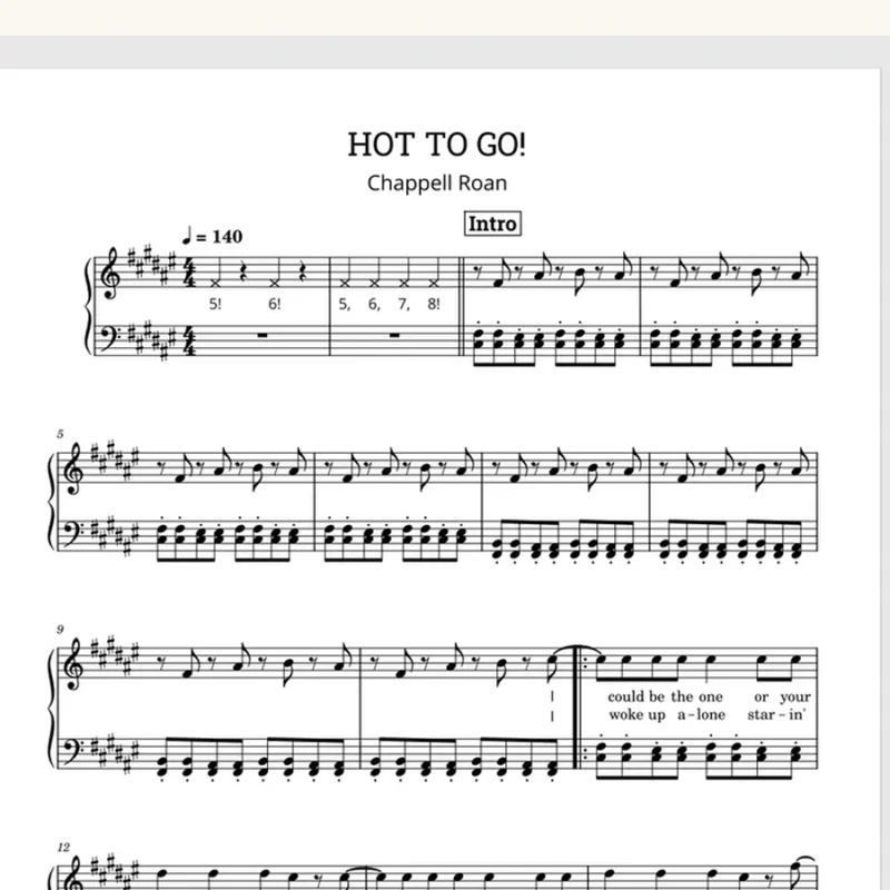 《HOT TO GO!》- Chappell Roan 钢琴谱五线谱钢琴版钢琴曲钢琴谱网| ninept钢琴谱网|钢琴谱|ninept|钢琴谱|简谱|钢琴教程|钢琴软件|五线谱|钢琴网|曲谱网|ninept钢琴| ninept.com|钢琴软件|音乐软件ninept钢琴