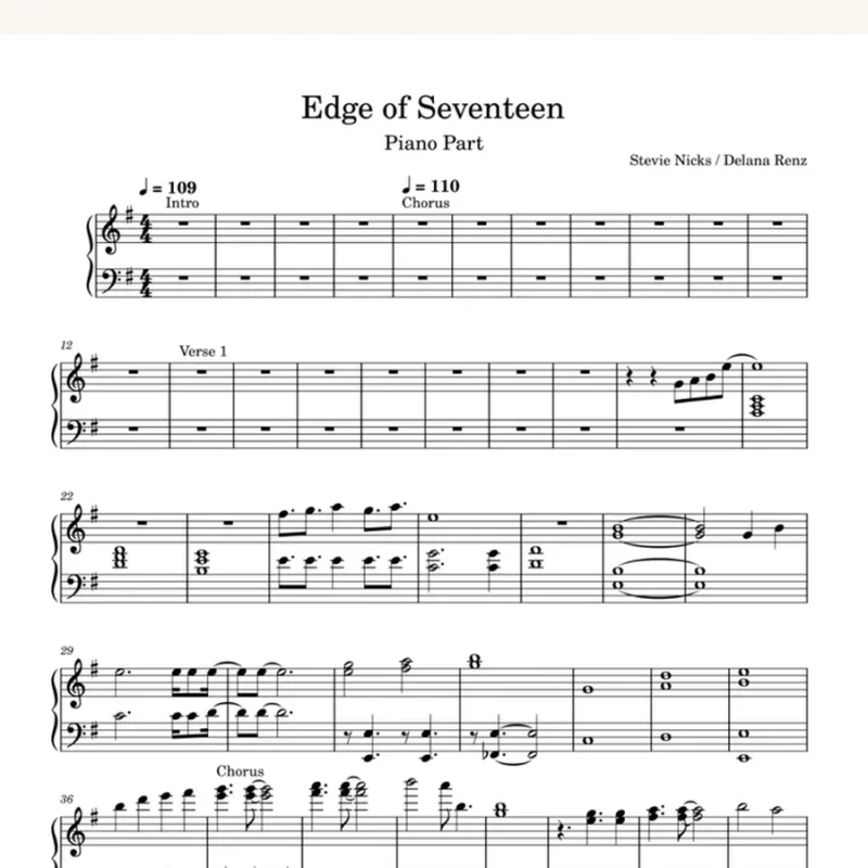 Edge of seventeen–Stevie Nicks钢琴谱五线谱G major, E minor PDF5钢琴谱网| ninept钢琴谱网|钢琴谱|ninept|钢琴谱|简谱|钢琴教程|钢琴软件|五线谱|钢琴网|曲谱网|ninept钢琴| ninept.com|钢琴软件|音乐软件ninept钢琴