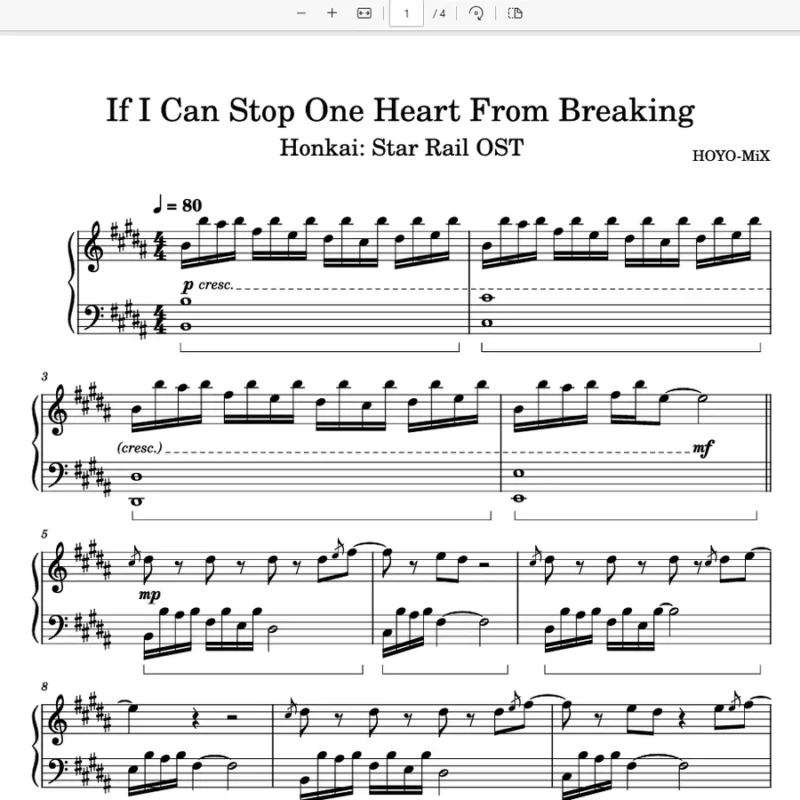 [使一颗心免于哀伤]钢琴谱钢琴版钢琴曲If I Can Stop One Heart From Breaking–HOYO-MiX崩坏：星穹铁道钢琴谱网| ninept钢琴谱网|钢琴谱|ninept|钢琴谱|简谱|钢琴教程|钢琴软件|五线谱|钢琴网|曲谱网|ninept钢琴| ninept.com|钢琴软件|音乐软件ninept钢琴