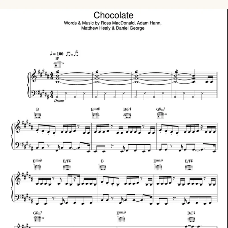 Chocolate - The 1975钢琴谱五线谱钢琴曲钢琴版钢琴谱网| ninept钢琴谱网|钢琴谱|ninept|钢琴谱|简谱|钢琴教程|钢琴软件|五线谱|钢琴网|曲谱网|ninept钢琴| ninept.com|钢琴软件|音乐软件ninept钢琴