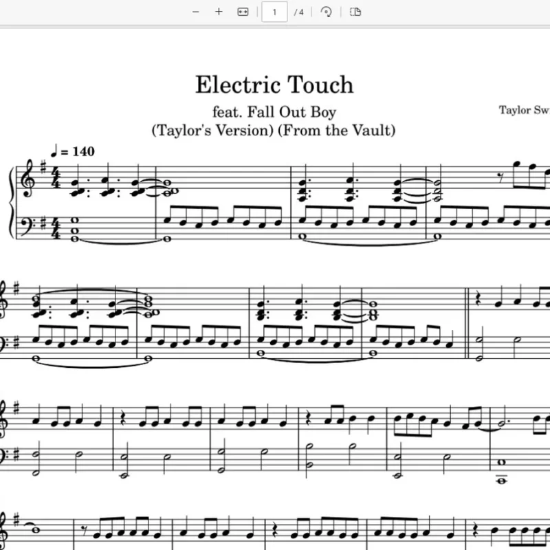 《Electric Touch (Taylor’s Version) (From The Vault)》 Taylor Swift、Fall Out Boy钢琴版钢琴曲钢琴谱五线谱钢琴谱网| ninept钢琴谱网|钢琴谱|ninept|钢琴谱|简谱|钢琴教程|钢琴软件|五线谱|钢琴网|曲谱网|ninept钢琴| ninept.com|钢琴软件|音乐软件ninept钢琴