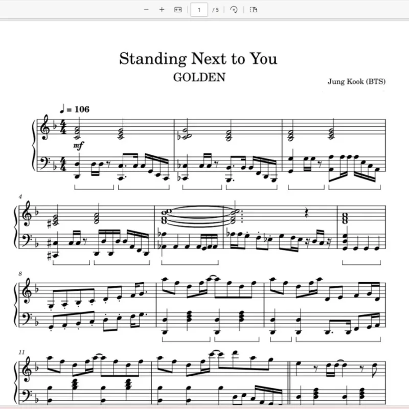 Standing Next to You – BTS Jungkook防弹少年团钢琴曲钢琴版钢琴谱五线谱钢琴谱网| ninept钢琴谱网|钢琴谱|ninept|钢琴谱|简谱|钢琴教程|钢琴软件|五线谱|钢琴网|曲谱网|ninept钢琴| ninept.com|钢琴软件|音乐软件ninept钢琴